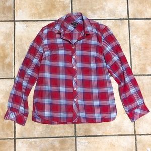 Talbots Plaid Top 💙💙